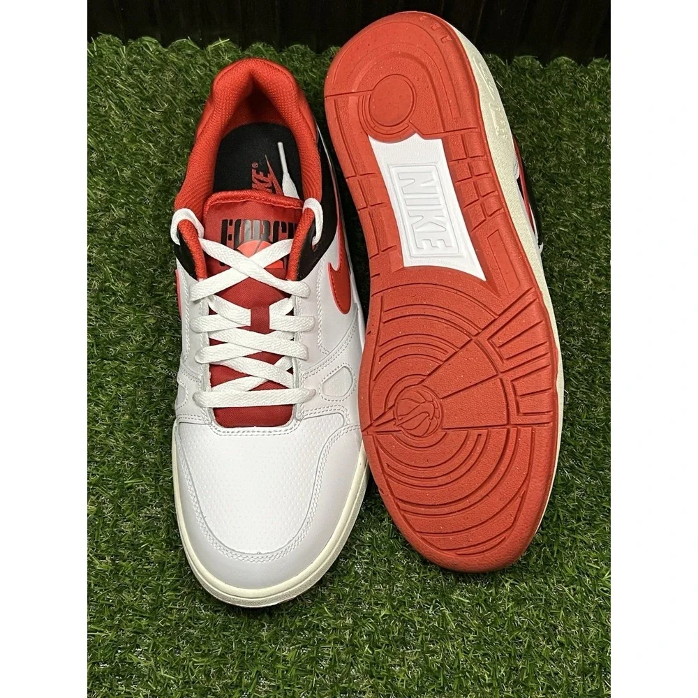 Size 9.5 - Nike Full Force Low Men's Shoes White/Red/Black FB1362-102